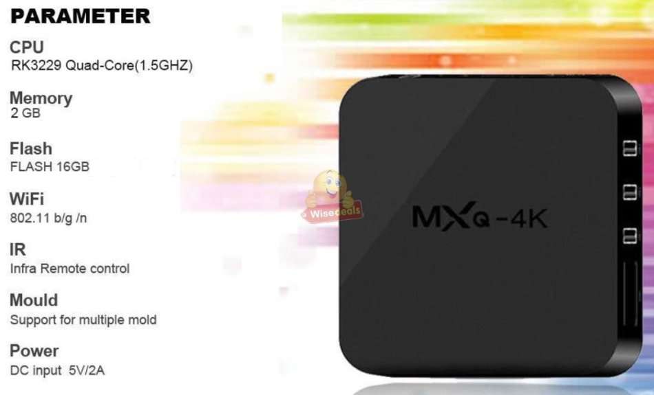MXQ-4K Android 7.1 Smart TV Box Already Pre-loaded 2GB RAM & 16GB Memory