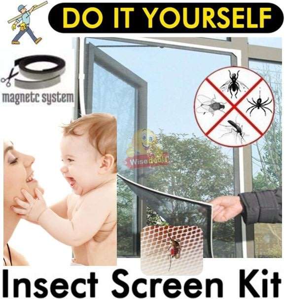 DIY Magnetic Mosquito & Insect Screening Net Kit 150 x 180cm, Easy to Install and to Remove