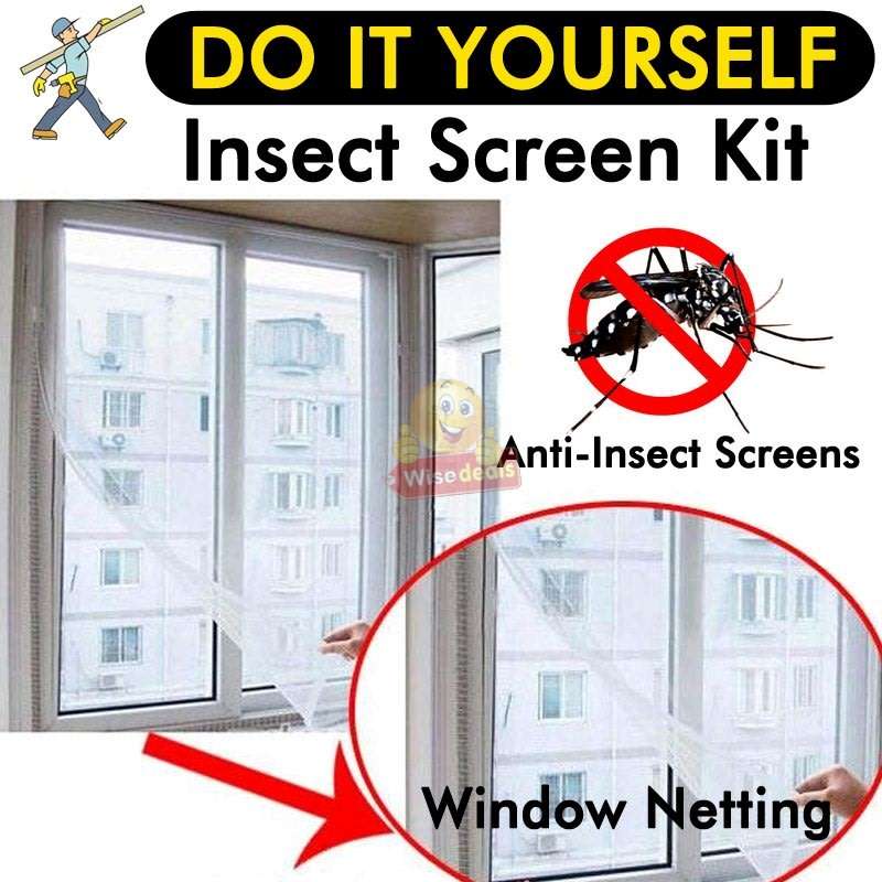 DIY Magnetic Mosquito & Insect Screening Net Kit 150 x 180cm, Easy to Install and to Remove
