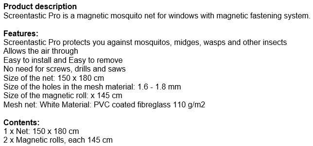 DIY Magnetic Mosquito & Insect Screening Net Kit 150 x 180cm, Easy to Install and to Remove