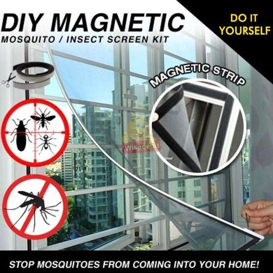DIY Magnetic Mosquito & Insect Screening Net Kit 150 x 180cm, Easy to Install and to Remove