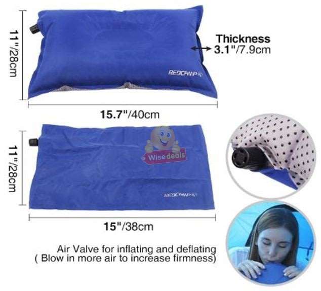 Ultralight & Comfortable Self Inflatable Pillow in a Bag - 3 Colours Available