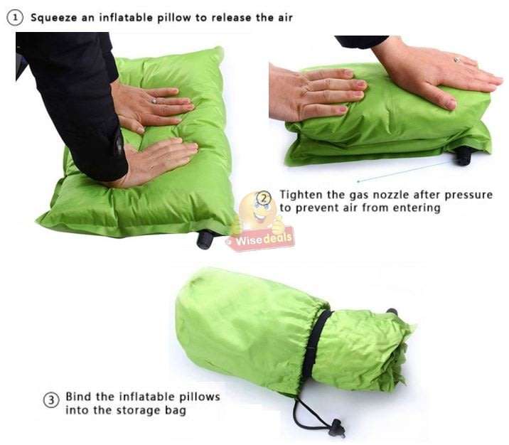Ultralight & Comfortable Self Inflatable Pillow in a Bag - 3 Colours Available