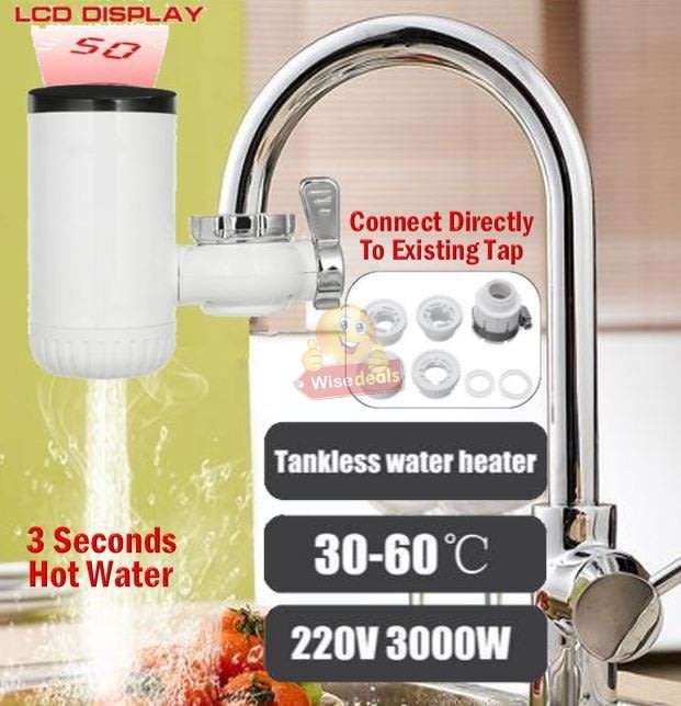 Electric Heating Faucet  Install Directly on to Your Tap, Include Faucet Adapters