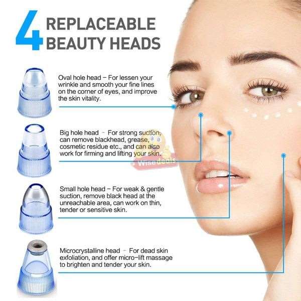 Electric Vacuum Blackhead Remover, Lift skin Elasticity and Make the Skin Tighten, More Radiant