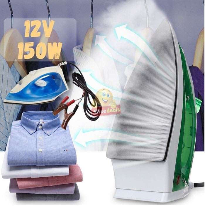 12V Non-Stick Electric STEAM IRON - Ideal For Camping or Power Outage