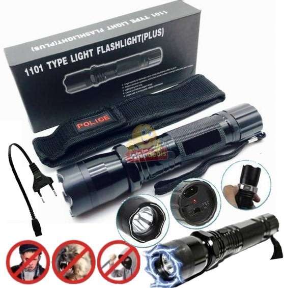 High Power Self Defense Electro Shock Stun Gun Flash Light with Built-in Rechargeable Battery