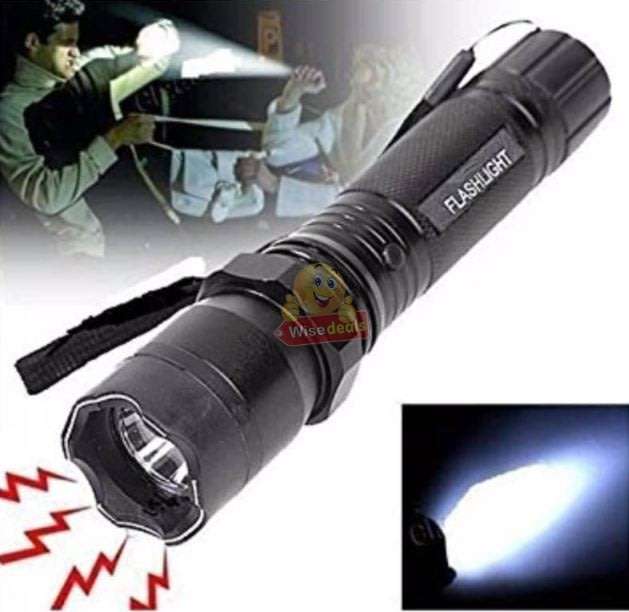 High Power Self Defense Electro Shock Stun Gun Flash Light with Built-in Rechargeable Battery