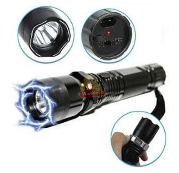 High Power Self Defense Electro Shock Stun Gun Flash Light with Built-in Rechargeable Battery