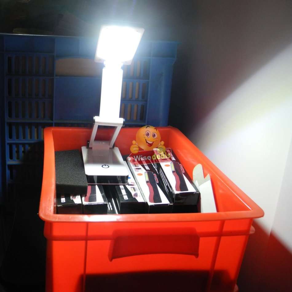 COB LED Rechargeable Folding Lamp with Sensitive Touch Brightness Control & Power Bank Phone Charger