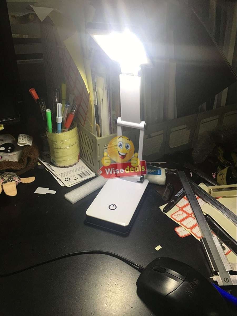 COB LED Rechargeable Folding Lamp with Sensitive Touch Brightness Control & Power Bank Phone Charger