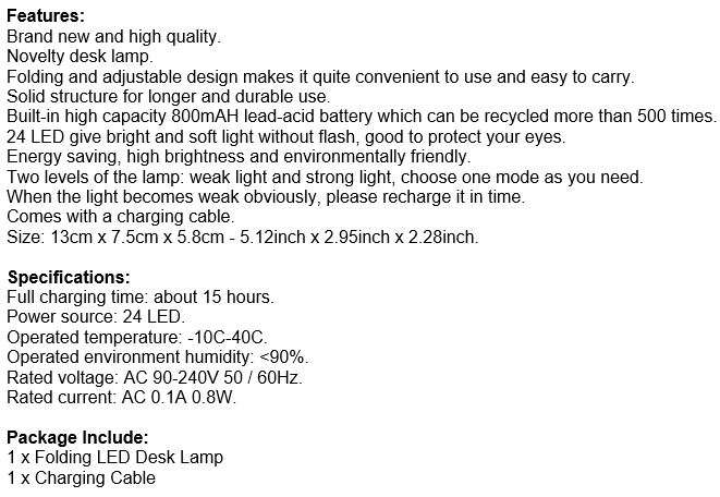 COB LED Rechargeable Folding Lamp with Sensitive Touch Brightness Control & Power Bank Phone Charger