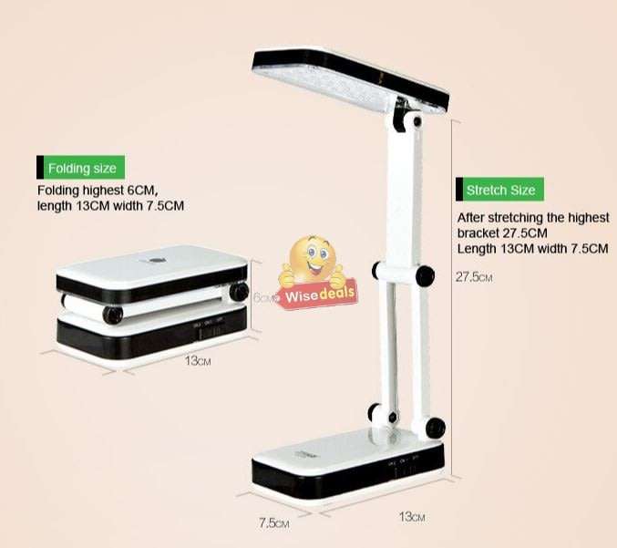 COB LED Rechargeable Folding Lamp with Sensitive Touch Brightness Control & Power Bank Phone Charger