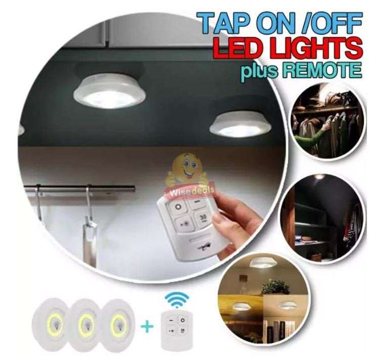 4 Piece Wireless, Adjustable, Multi-fnctional COB LED Light Set with Remote, Dimmer Control & Timer