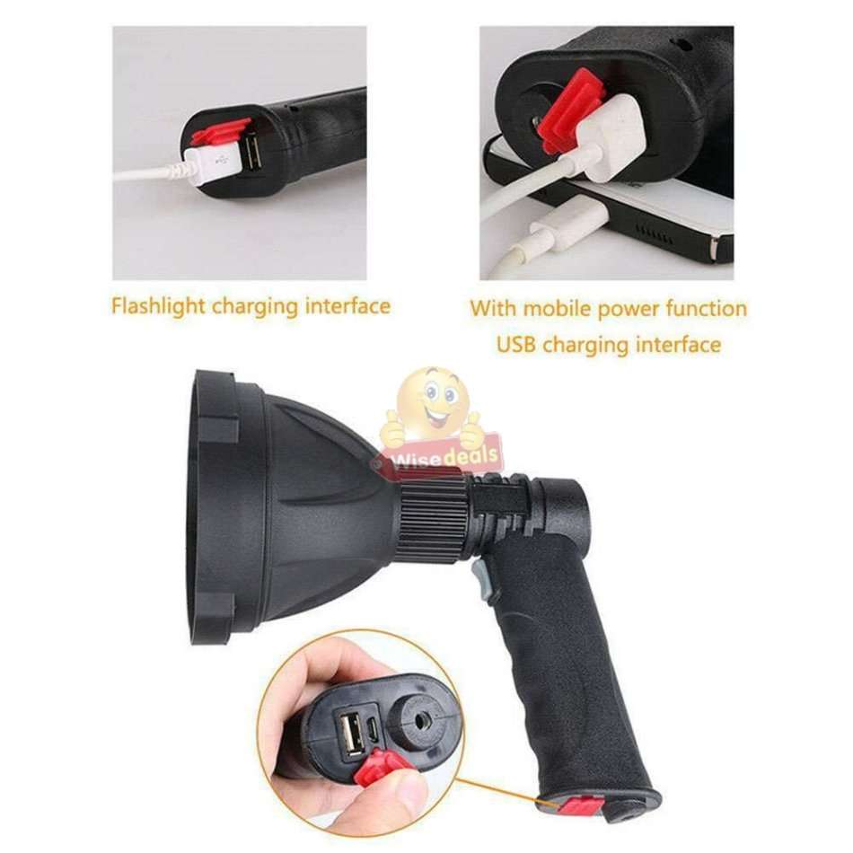 Super Far Distance 4000mAh LED Pistol Light, 3 Lighting Modes, USB Interface, Mobile Power Bank