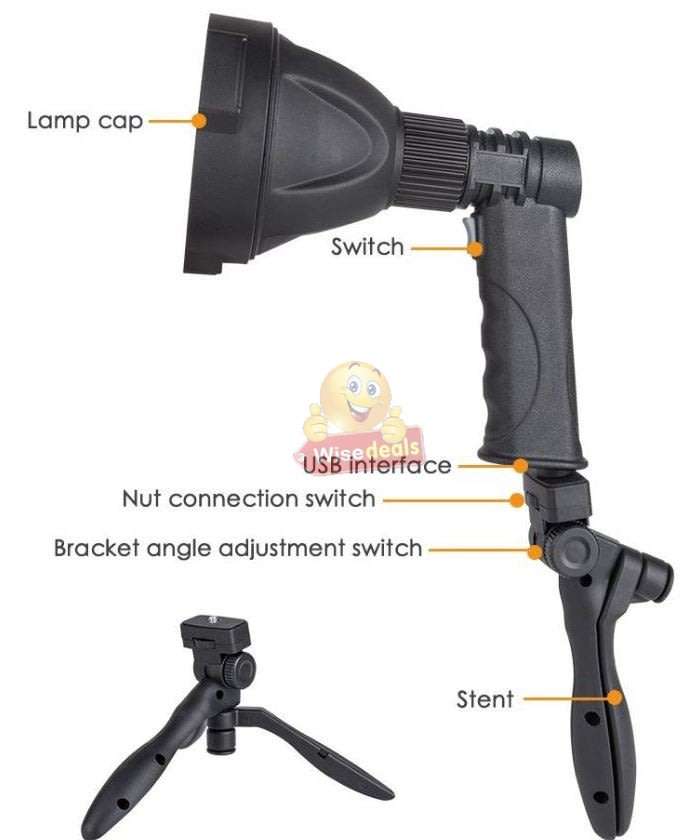 Super Far Distance 4000mAh LED Pistol Light, 3 Lighting Modes, USB Interface, Mobile Power Bank