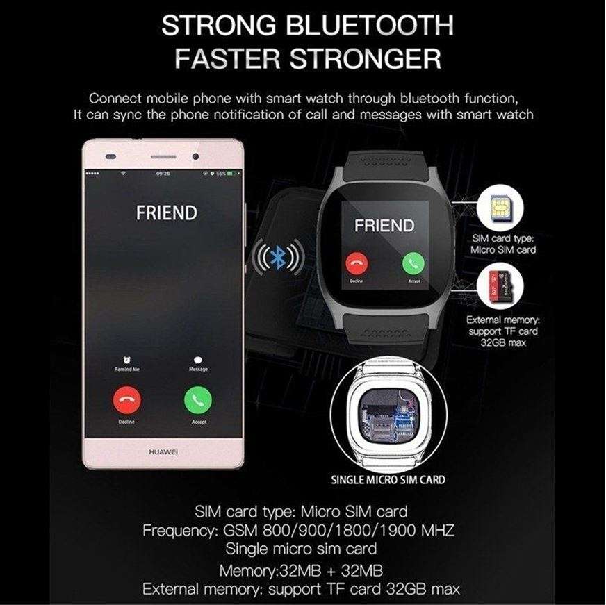 Military Quality Bluetooth Smart Watch with build-in Camera, Support SIM & SD Card, Pedometer & more