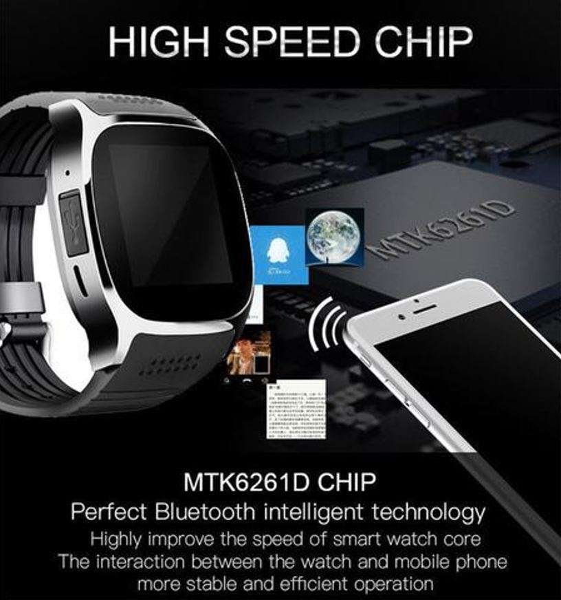 Military Quality Bluetooth Smart Watch with build-in Camera, Support SIM & SD Card, Pedometer & more