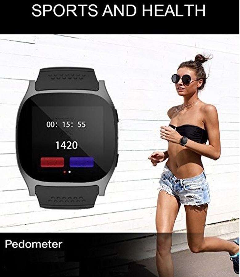 Military Quality Bluetooth Smart Watch with build-in Camera, Support SIM & SD Card, Pedometer & more