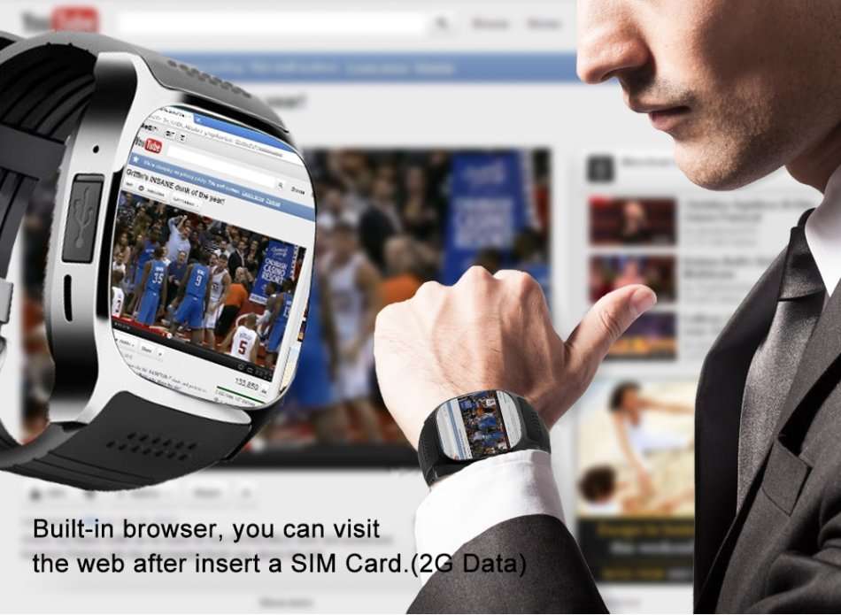 Military Quality Bluetooth Smart Watch with build-in Camera, Support SIM & SD Card, Pedometer & more