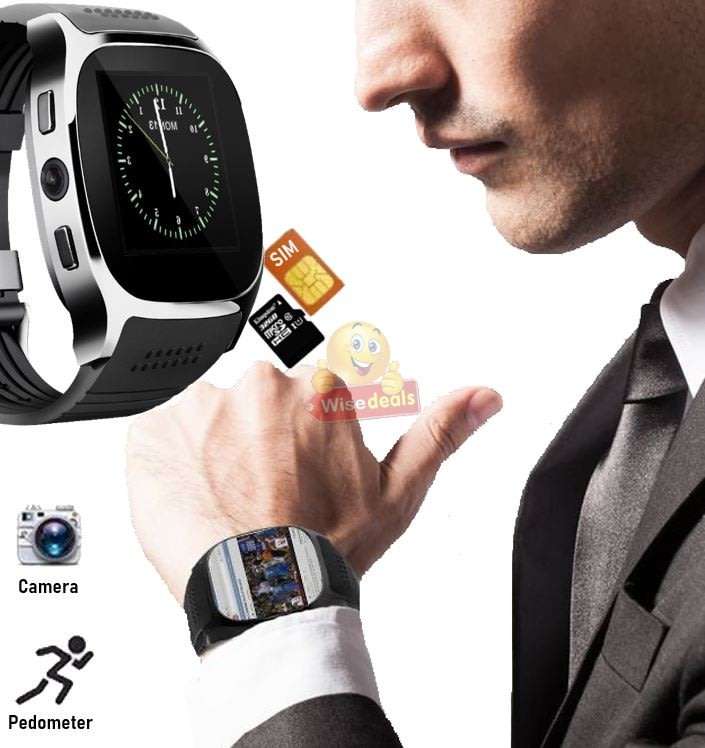 Military Quality Bluetooth Smart Watch with build-in Camera, Support SIM & SD Card, Pedometer & more