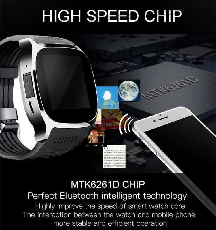 Military Quality Bluetooth Smart Watch with build-in Camera, Support SIM & SD Card, Pedometer & more