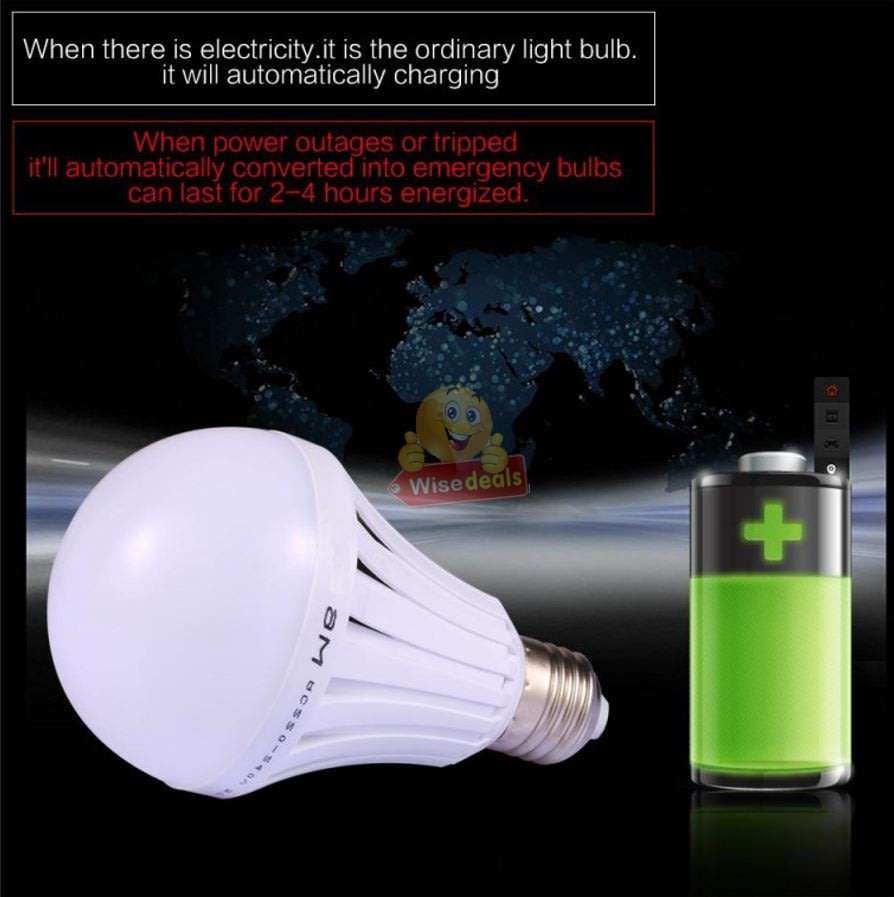 NEW Smart LED Bulb Light, Works on Power cuts, In Water, In your Hand, Regular AC, Emergency DC