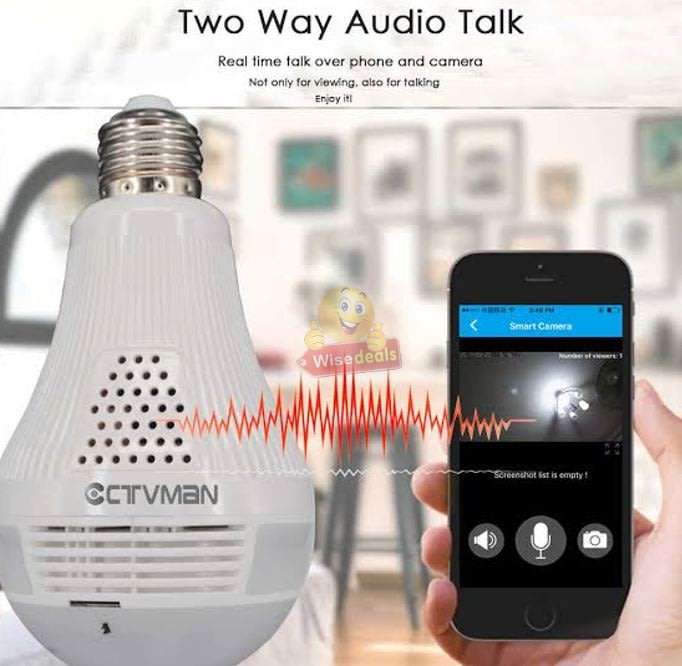 1080P WIFI Surveillance IP Bulb Light Camera, Night Vision, Motion Detection, Two-way Talk etc.