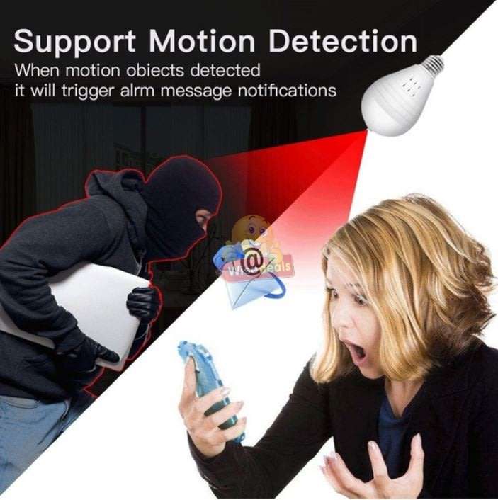 1080P WIFI Surveillance IP Bulb Light Camera, Night Vision, Motion Detection, Two-way Talk etc.