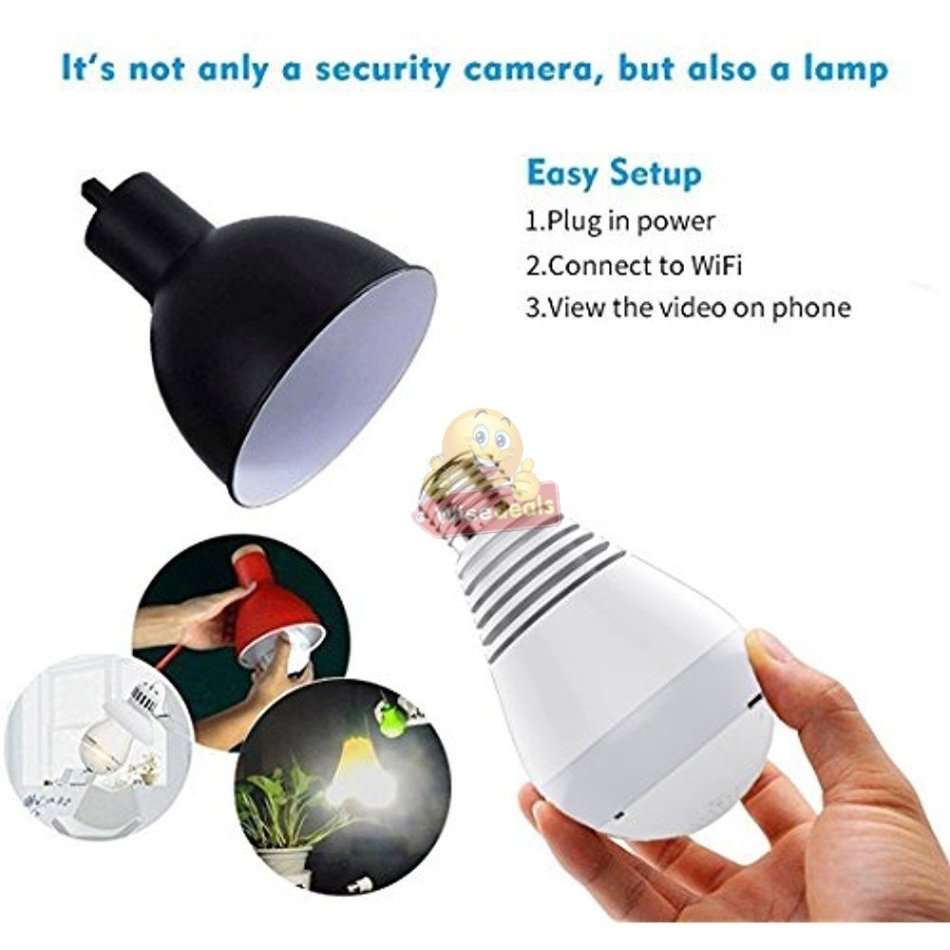 1080P WIFI Surveillance IP Bulb Light Camera, Night Vision, Motion Detection, Two-way Talk etc.