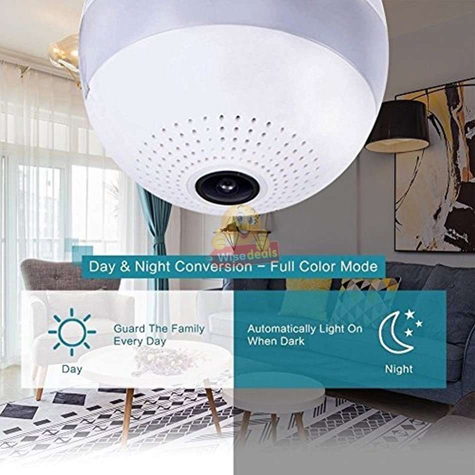 1080P WIFI Surveillance IP Bulb Light Camera, Night Vision, Motion Detection, Two-way Talk etc.
