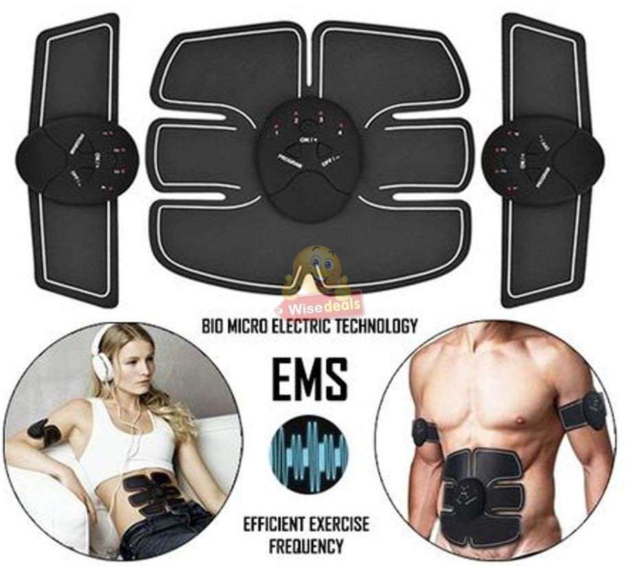Home Gym - Wireless Electronic EMS 6 Pack Abs Muscle Simulator 6 Piece Kit with 5 modes