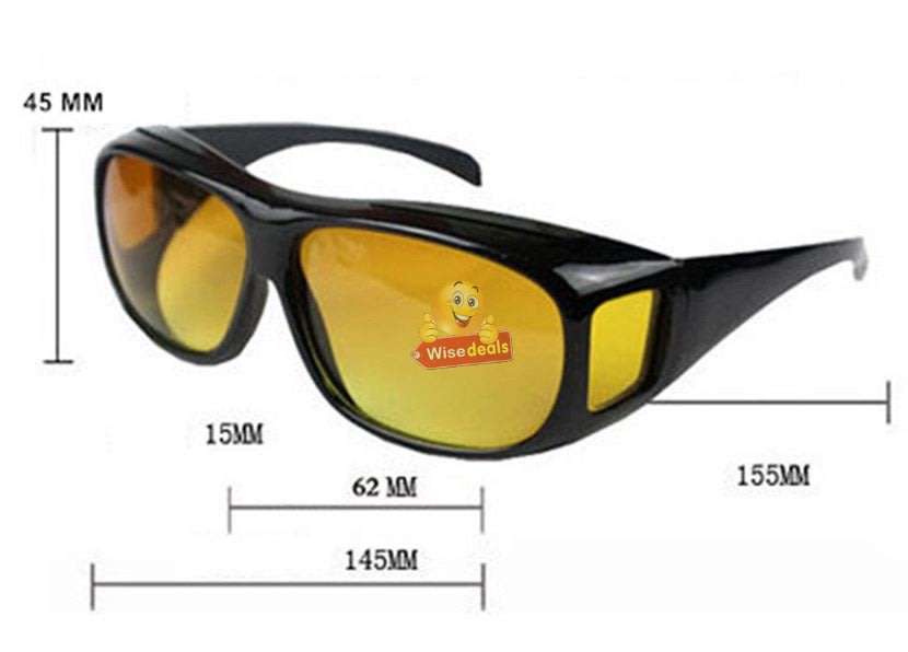 HD Vision Sunglasses, 1 pair for day and 1 pair for night - Fits Over Your Prescription Glasses