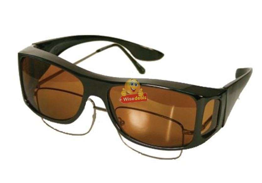 HD Vision Sunglasses, 1 pair for day and 1 pair for night - Fits Over Your Prescription Glasses