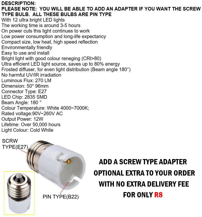 NEW Smart LED Bulb Light, Works on Power cuts, In Water, In your Hand, Regular AC, Emergency DC