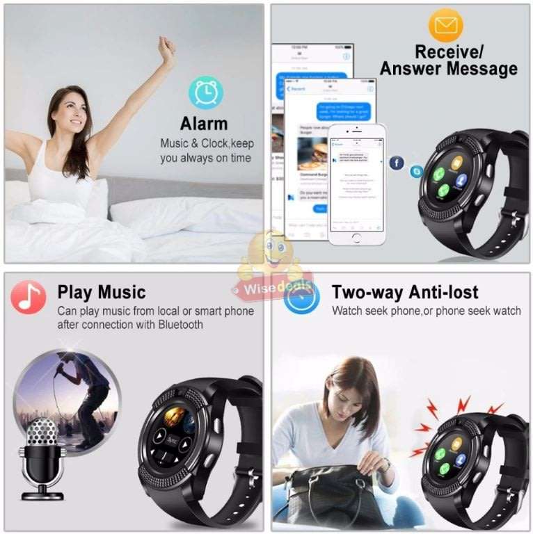 Professional Smart Watch Phone, SIM CARD, Bluetooth, Camera, Sleep Monitor, SD Card, Pedometer etc.