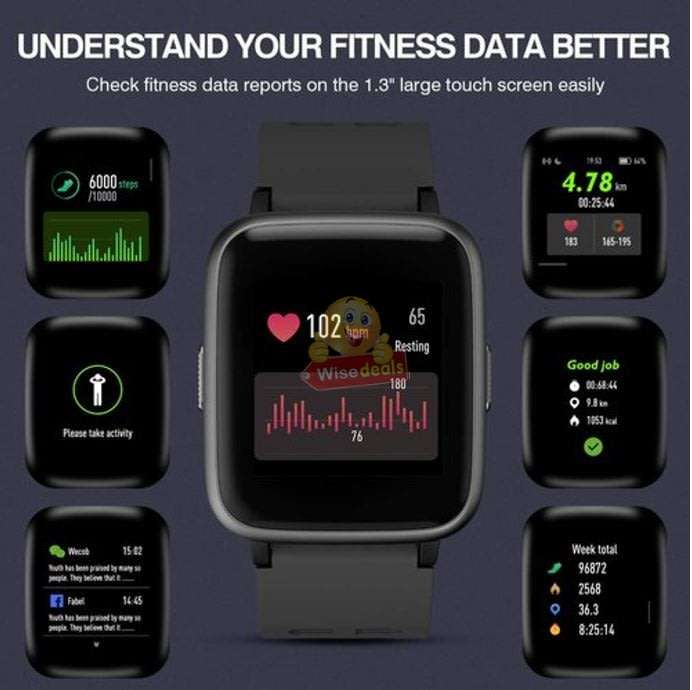 NEW BIGGER & BETTER Bluetooth Health Smart Watch - Monitor Heart Rate, Blood Pressure, Blood Oxygen