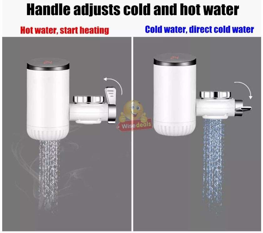 Electric Heating Faucet - 3 Seconds Hot Water, Fits Directly onto Your Tap, Include Faucet Adapters