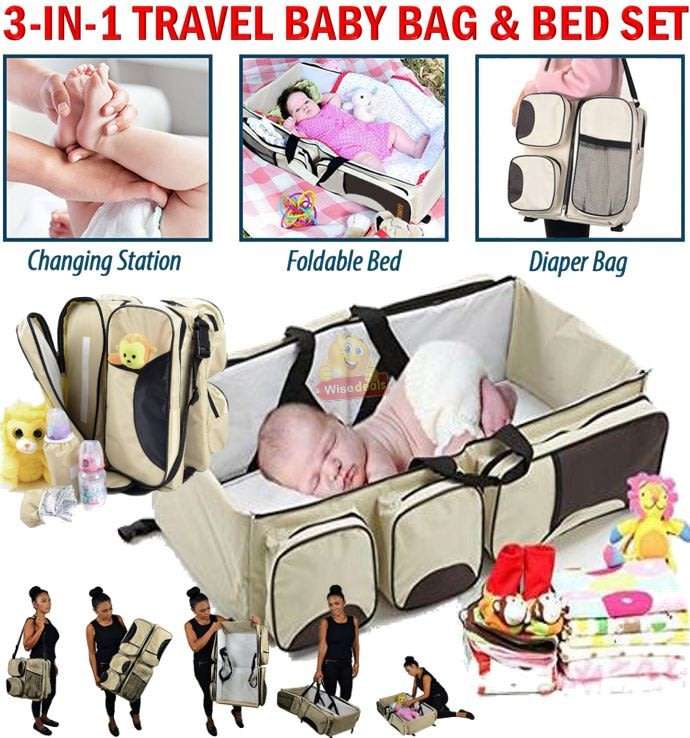 3 in 1 Baby Travel Bed and Bag  Soft, Comfortable, Easy, Simple from Bag to Bed & Changing Station