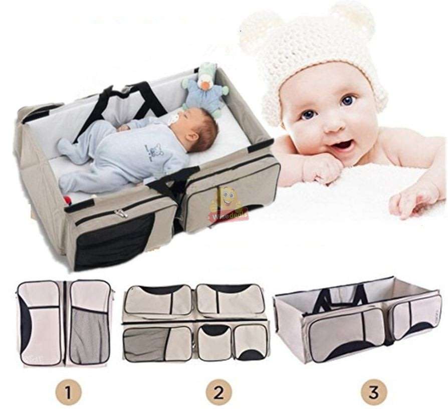 3 in 1 Baby Travel Bed and Bag  Soft, Comfortable, Easy, Simple from Bag to Bed & Changing Station