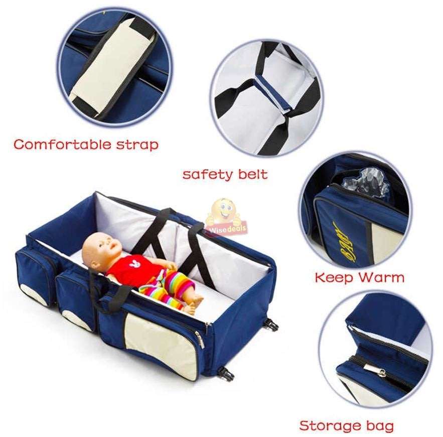 3 in 1 Baby Travel Bed and Bag  Soft, Comfortable, Easy, Simple from Bag to Bed & Changing Station