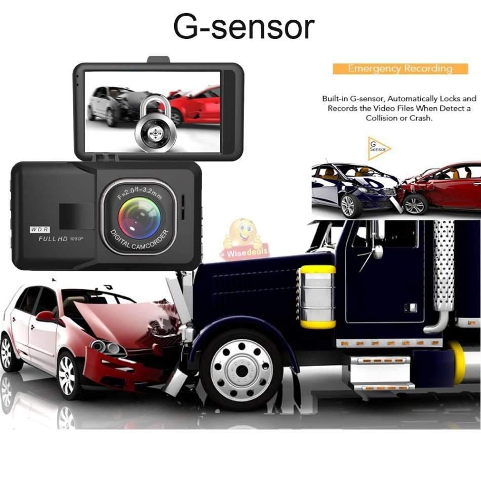 3 Inch HD Car Camera & Recorder with G-Sensor, Loop Recording, Motion Detection etc.