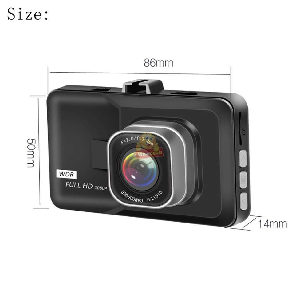 3 Inch HD Car Camera & Recorder with G-Sensor, Loop Recording, Motion Detection etc.