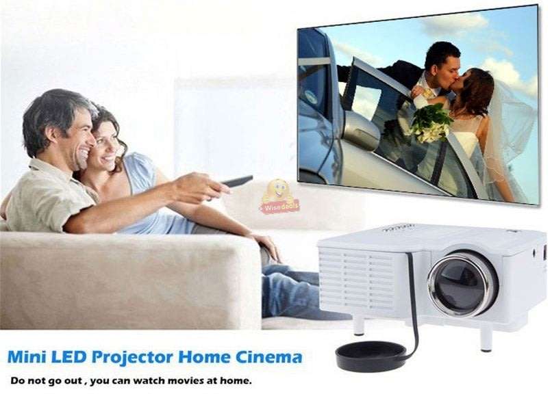 HD 1080P Multimedia Projector & Home Theater Cinema & Remote - AV, TV, VGA, HDMI, USB, SD, WTC