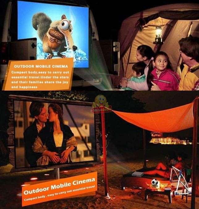 HD 1080P Multimedia Projector & Home Theater Cinema & Remote - AV, TV, VGA, HDMI, USB, SD, WTC