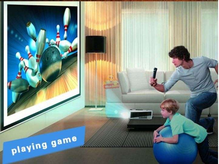 HD 1080P Multimedia Projector & Home Theater Cinema & Remote - AV, TV, VGA, HDMI, USB, SD, WTC