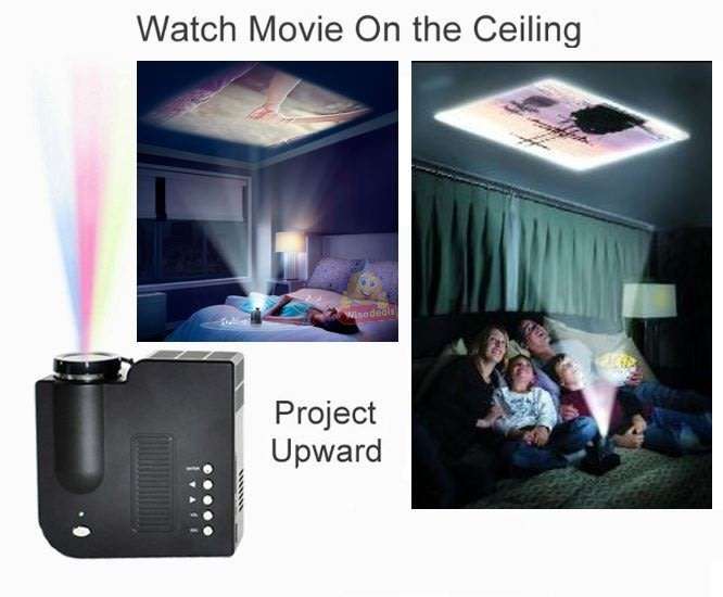 HD 1080P Multimedia Projector & Home Theater Cinema & Remote - AV, TV, VGA, HDMI, USB, SD, WTC