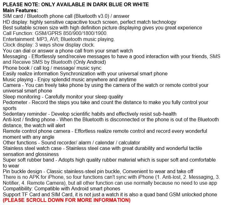 Military Quality Bluetooth Smart Watch with build-in Camera, Support SIM & SD Card, Pedometer & more