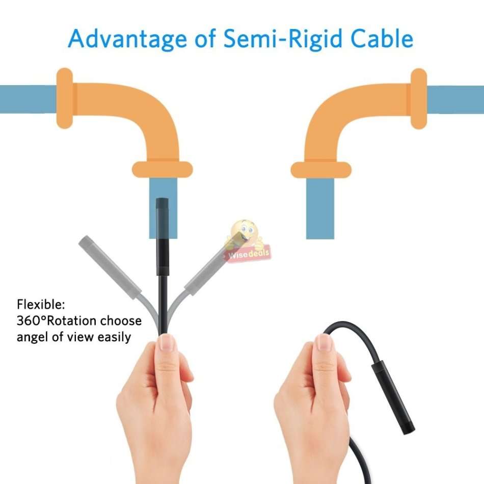 3-in-1 HD Type-C, Micro USB & PC Endoscope Camera & Video Camera  5 meters