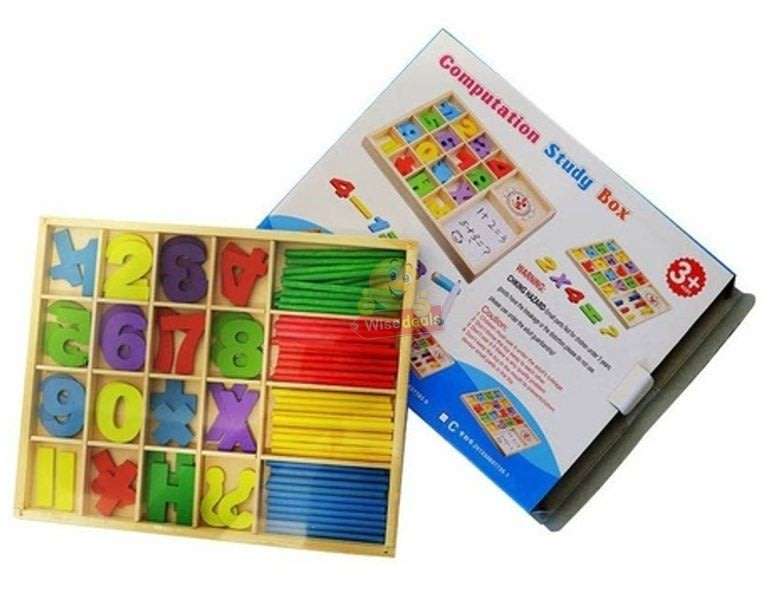 Eco-Friendly Wooden Computation Study Box set is a visual way of teaching maths & colours